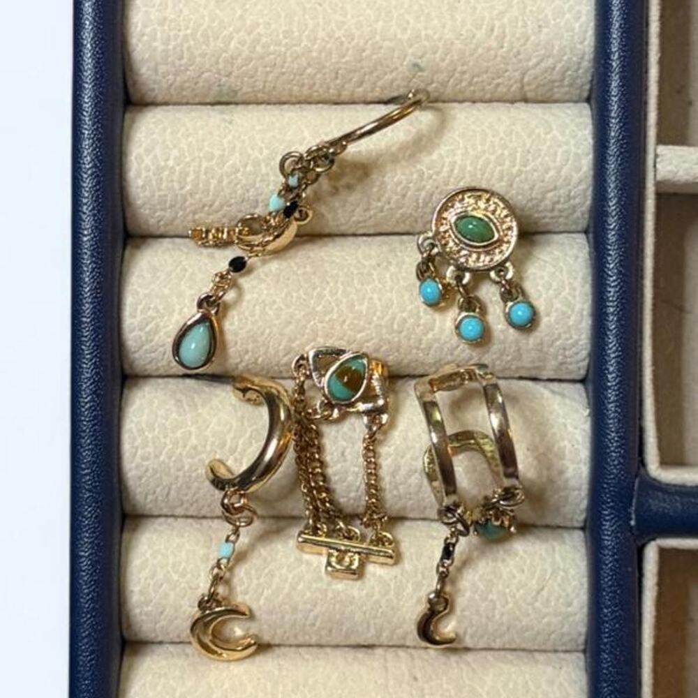 Urban Outfitters Gold & Turquoise Earring Set